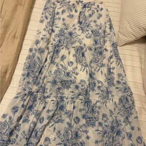 Floral Blue and White Women's Skirt